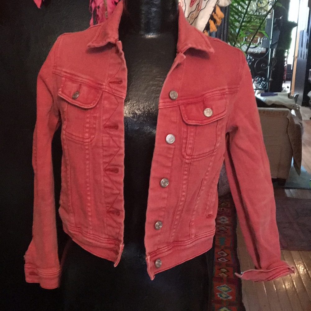 BDG XS dusty rust crop denim jacket